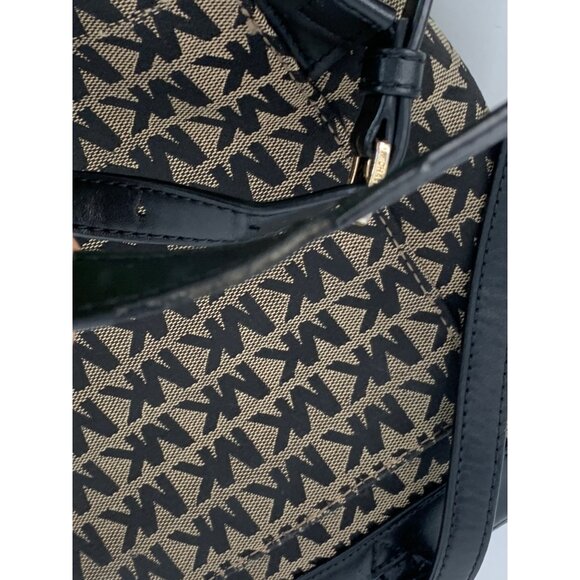 Michael Kors Evie Monogram Canvas & Leather Small Backpack Black/Brown Used - Picture 13 of 16